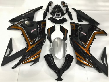Affordable 2013-2024 Kawasaki Ninja 300 Motorcycle Fairings - Glossy Black Orange
