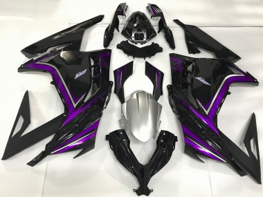 Affordable 2013-2024 Kawasaki Ninja 300 Motorcycle Fairings - Glossy Black Purple
