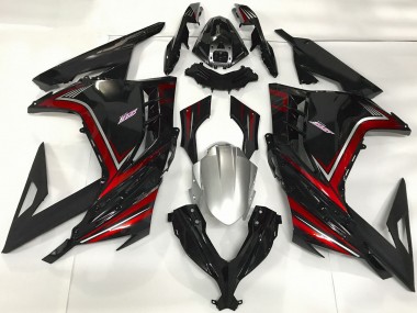 Affordable 2013-2024 Kawasaki Ninja 300 Motorcycle Fairings - Glossy Black Red
