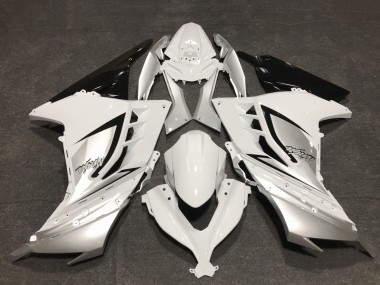 Affordable 2013-2024 Kawasaki Ninja 300 Motorcycle Fairings - Glossy White Silver Black