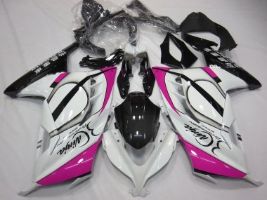 Affordable 2013-2024 Kawasaki Ninja 300 Motorcycle Fairings - Glossy White Pink Black