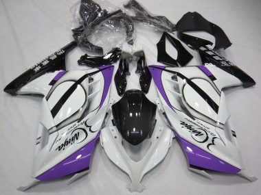 Affordable 2013-2024 Kawasaki Ninja 300 Motorcycle Fairings - Glossy White Purple Black