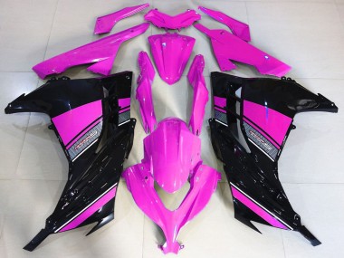Affordable 2013-2024 Kawasaki Ninja 300 Motorcycle Fairings - Hot Pink Black