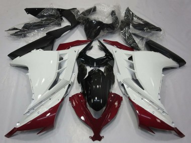Affordable 2013-2024 Kawasaki Ninja 300 Motorcycle Fairings - White Maroon Red Black