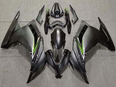 Affordable 2013-2024 Kawasaki Ninja 300 Motorcycle Fairings - Matte Black Green