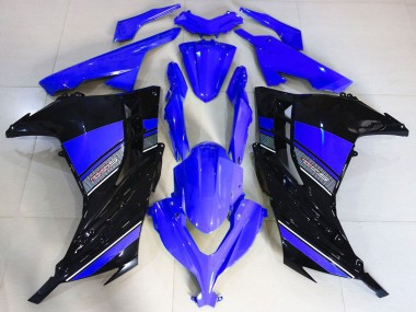 Affordable 2013-2024 Kawasaki Ninja 300 Motorcycle Fairings - Blue Black