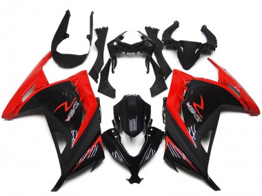Affordable 2013-2024 Kawasaki Ninja 300 Motorcycle Fairings - Red Glossy Black