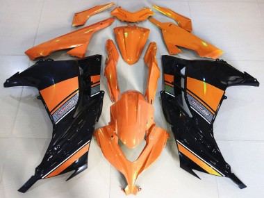 Affordable 2013-2024 Kawasaki Ninja 300 Motorcycle Fairings - Orange Black
