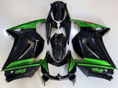 Affordable 2008-2012 Kawasaki Ninja 250 Motorcycle Fairings - Green Glossy Black