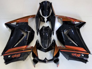 Affordable 2008-2012 Kawasaki Ninja 250 Motorcycle Fairings - Glossy Black Orange