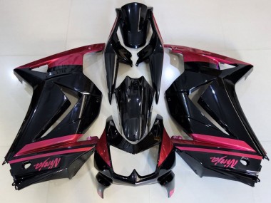 Affordable 2008-2012 Kawasaki Ninja 250 Motorcycle Fairings - Glossy Black Red