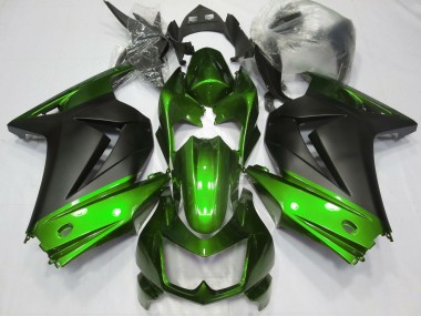 Affordable 2008-2012 Kawasaki Ninja 250 Motorcycle Fairings - Green Matte Black