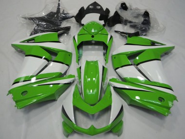 Affordable 2008-2012 Kawasaki Ninja 250 Motorcycle Fairings - White Green Black
