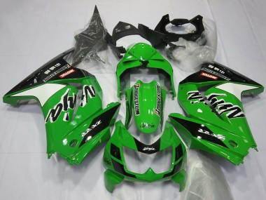 Affordable 2008-2012 Kawasaki Ninja 250 Motorcycle Fairings - Green White Black