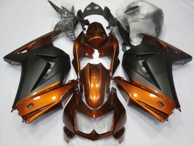 Affordable 2008-2012 Kawasaki Ninja 250 Motorcycle Fairings - Orange Matte Black
