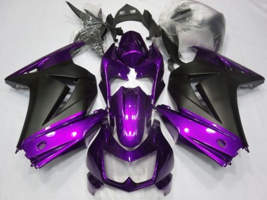 Affordable 2008-2012 Kawasaki Ninja 250 Motorcycle Fairings - Purple Matte Black