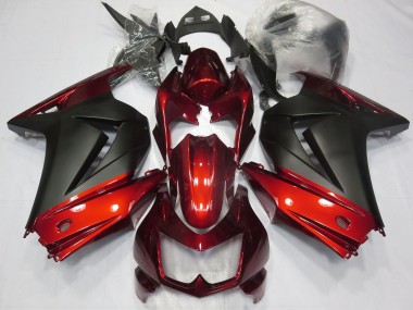 Affordable 2008-2012 Kawasaki Ninja 250 Motorcycle Fairings - Red Matte Black
