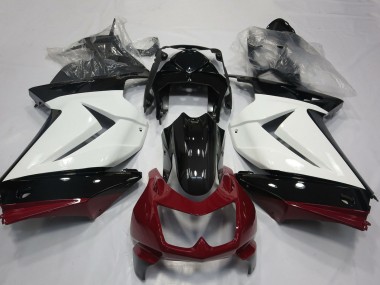 Affordable 2008-2012 Kawasaki Ninja 250 Motorcycle Fairings - White Red Glossy Black