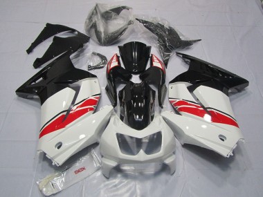 Affordable 2008-2012 Kawasaki Ninja 250 Motorcycle Fairings - White Red Glossy Black Yama Style
