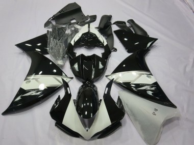 Affordable 2012-2014 Yamaha R1 Motorcycle Fairings - Glossy Black White Silver
