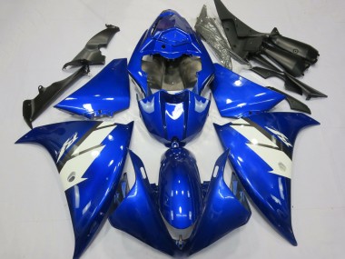 Affordable 2012-2014 Yamaha R1 Motorcycle Fairings - Blue White