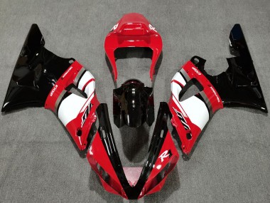Affordable 2000-2001 Yamaha R1 Motorcycle Fairings - Red White Glossy Black