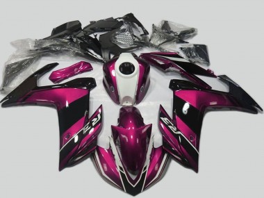 Affordable 2015-2018 Yamaha R3 Motorcycle Fairing Kits - Purple White Glossy Black