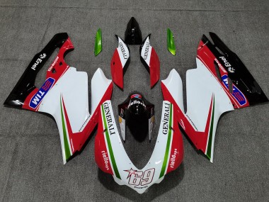 Affordable 2015-2020 Ducati 959 1299 Motorcycle Fairings - White Red Green Glossy Black Generali Tim 69