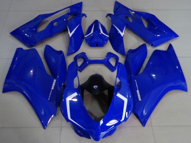 Affordable 2011-2014 Ducati 1199 Motorcycle Fairings - Glossy Blue White