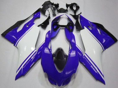 Affordable 2011-2014 Ducati 1199 Motorcycle Fairings - Glossy Blue White Black