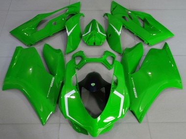 Affordable 2011-2014 Ducati 1199 Motorcycle Fairings - Glossy Green White