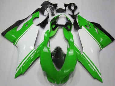 Affordable 2011-2014 Ducati 1199 Motorcycle Fairings - Glossy Green White Black