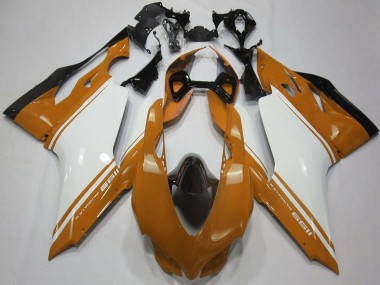 Affordable 2011-2014 Ducati 1199 Motorcycle Fairings - Brown White Black