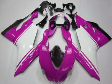 Affordable 2011-2014 Ducati 1199 Motorcycle Fairings - Pink White Black