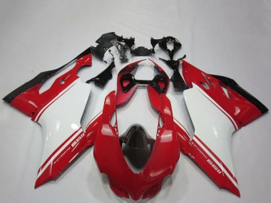Affordable 2011-2014 Ducati 1199 Motorcycle Fairings - White Red Black OEM Style