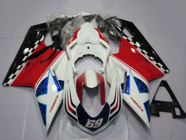 Affordable 2007-2014 Ducati 1098 Motorcycle Fairings - White Red Black Blue 69