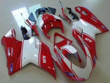 Affordable 2007-2014 Ducati 848 1098 1198 Motorcycle Fairings - Red White Air Generali Tim
