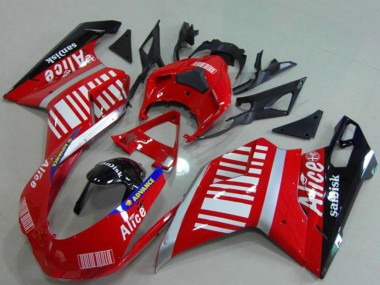 Affordable 2007-2014 Ducati 848 1098 1198 Motorcycle Fairings - Silver Red Glossy Black Alice Sandisk