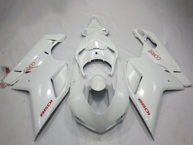 Affordable 2007-2014 Ducati 1098 Motorcycle Fairings - White Corse