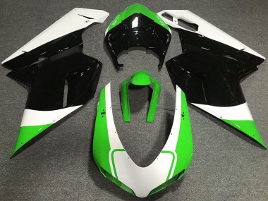 Affordable 2007-2014 Ducati 848 1098 1198 Motorcycle Fairings - White Green Glossy Black