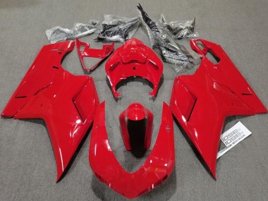 Affordable 2007-2014 Ducati 848 1098 1198 Motorcycle Fairings - Glossy Red Plain
