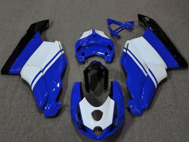 Affordable 2003-2004 Ducati 749 999 Motorcycle Fairings - White Blue Glossy Black