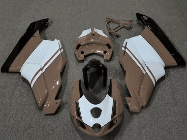 Affordable 2003-2004 Ducati 749 999 Motorcycle Fairings - White Brown Glossy Black
