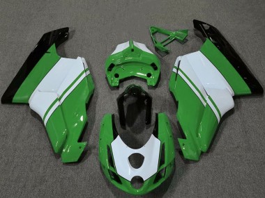 Affordable 2003-2004 Ducati 749 999 Motorcycle Fairings - White Green Glossy Black