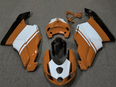 Affordable 2003-2004 Ducati 749 999 Motorcycle Fairings - White Orange Glossy Black