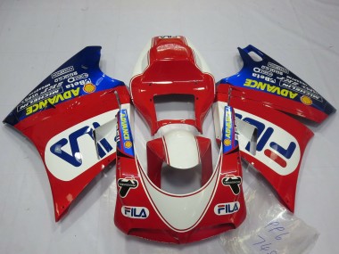 Affordable 1993-2005 Ducati 748 916 996 998 Motorcycle Fairings - White Red Blue Fila