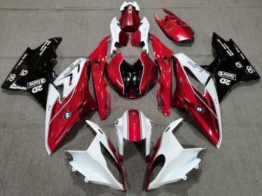 Affordable 2017-2018 BMW S1000RR Motorcycle Fairings - White Red Glossy Black