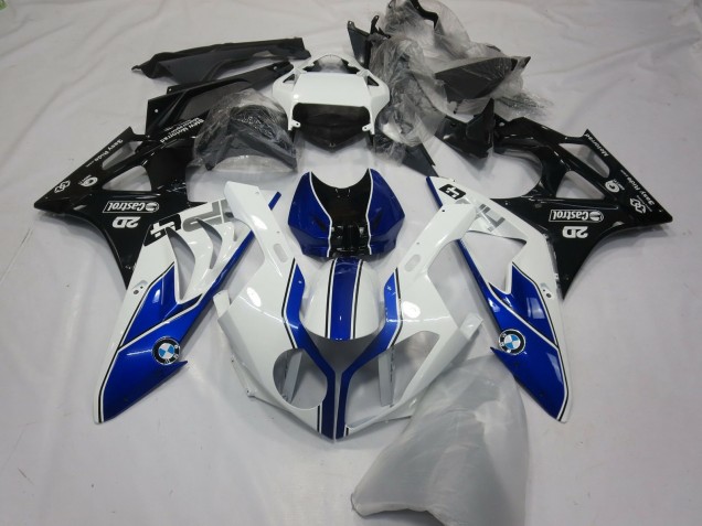 2015-2016 BMW S1000RR Motorcycle Fairings - White Blue Glossy Black