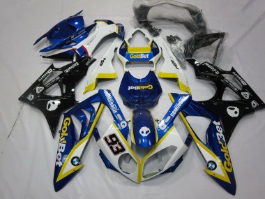 Affordable 2009-2014 BMW S1000RR Motorcycle Fairings - White Yellow Blue Glossy Black GoldBet 93