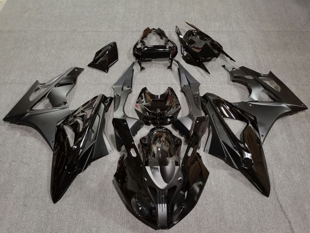 2009-2014 BMW S1000RR Motorcycle Fairings - Glossy Black Matte Black Carbon Fiber
